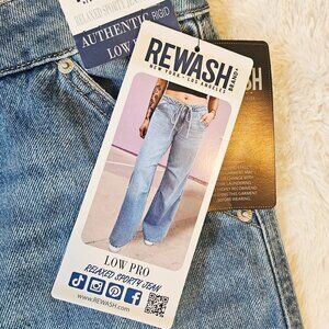 NWT Rewash Brand Women's Relaxed Sporty Jeans Pants Indigo Blue Cotton Size 5/27